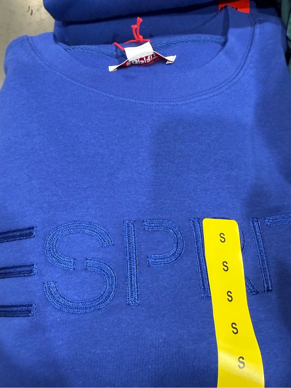 Esprit NWT Women's Logo 80's Crewneck Viral - Blue SZ S SOLD OUT VIRAL COSTCO